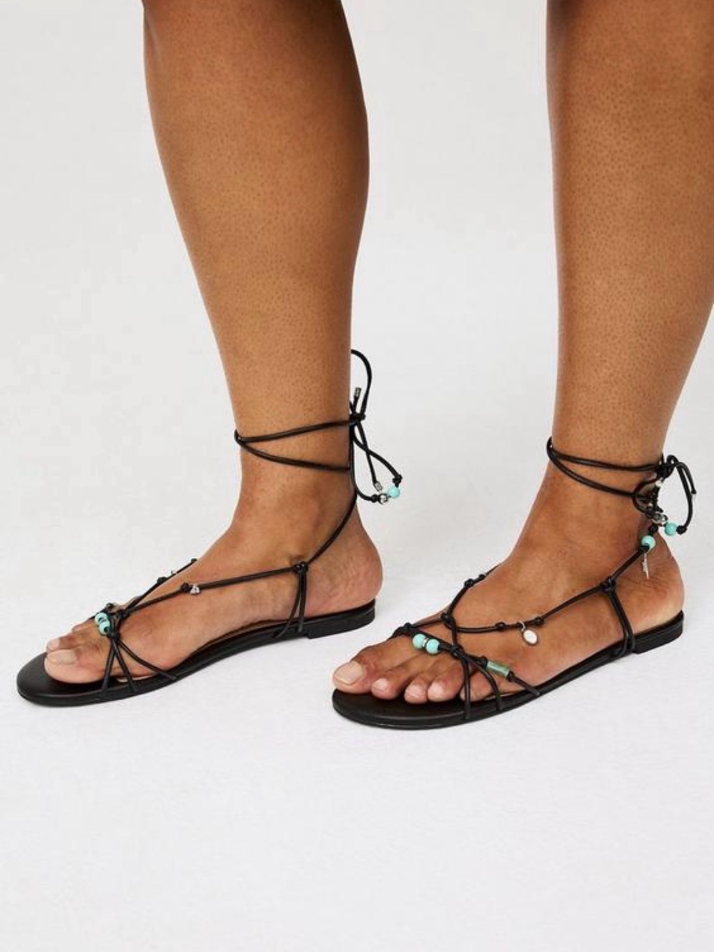 Torrid Lace-Up Beaded Strappy Sandals